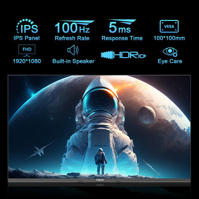Minifire-Caixun Monitor - 27-Zoll-Bildschirm im rahmenlosen Design, IPS, 100Hz, USB Tpye-C, FHD, mit eingebautem Lautsprecher, sRGB110%, 300 Nits, FreeSync，HDMI DP USB-C Anschlüsse