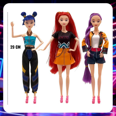 3 Stück pop Demo Hunters Rumi Mira Zoey Figuren Huntrix K-pop Hunter Merch Puppen für Fans