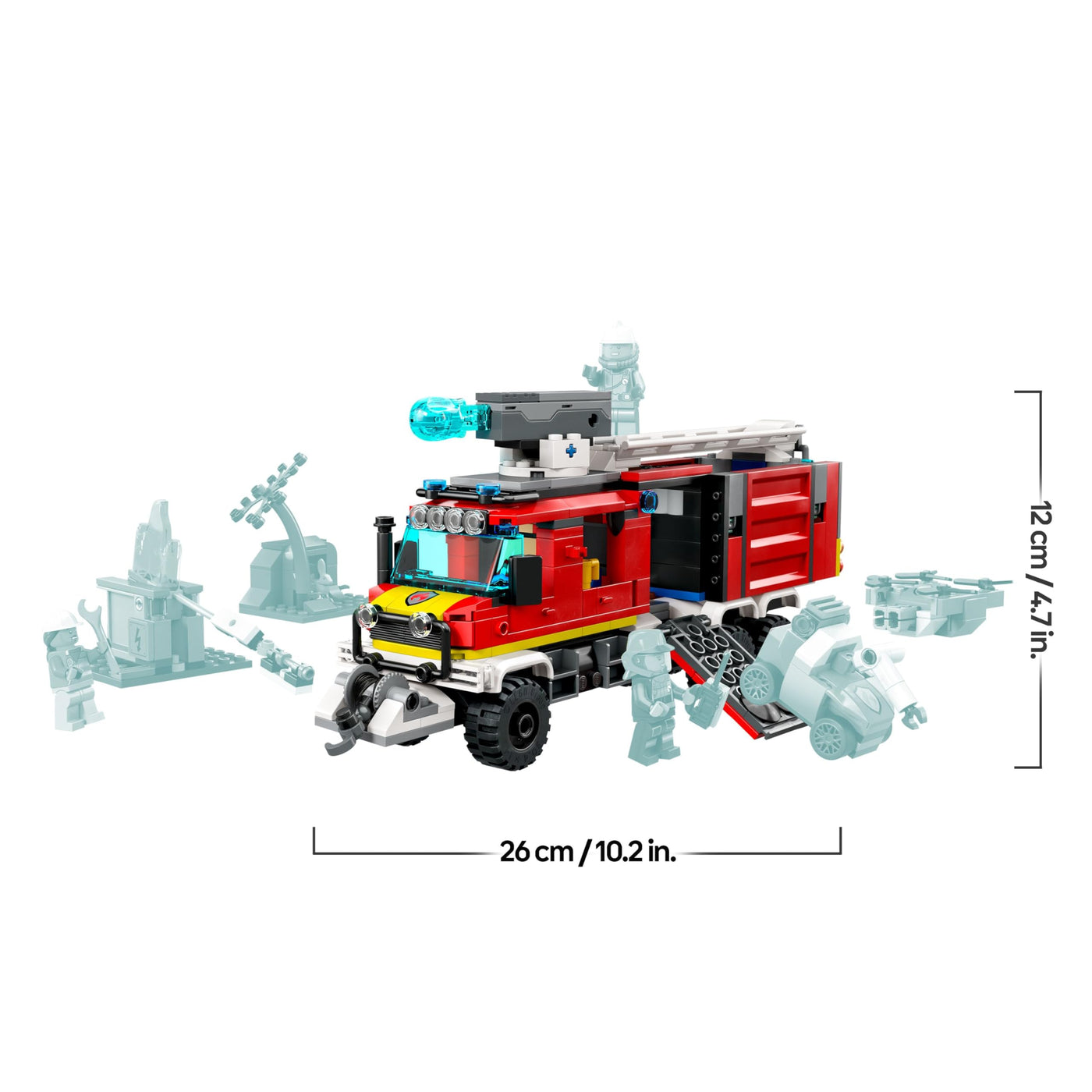 LEGO 60374 City Einsatzleitwagen der Feuerwehr, modernes Feuerwehrauto-Spielzeug mit Löschdrohnen, mit Figuren für Kinder