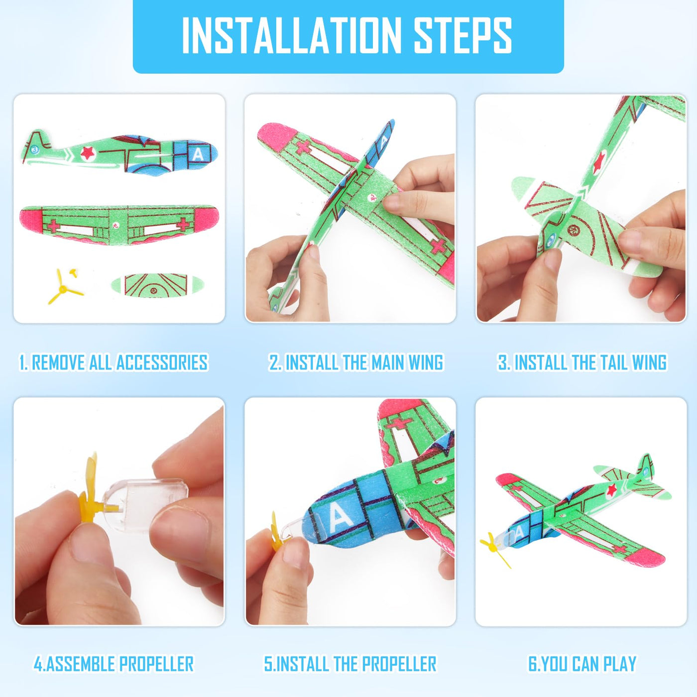 12x Styroporflieger,Styroporflieger Styropor, Gleiter Flieger,Styropor-Flieger,ideal als Mitgebse,Gleitflugzeuge für Kinder für Mitgebsel Überraschung