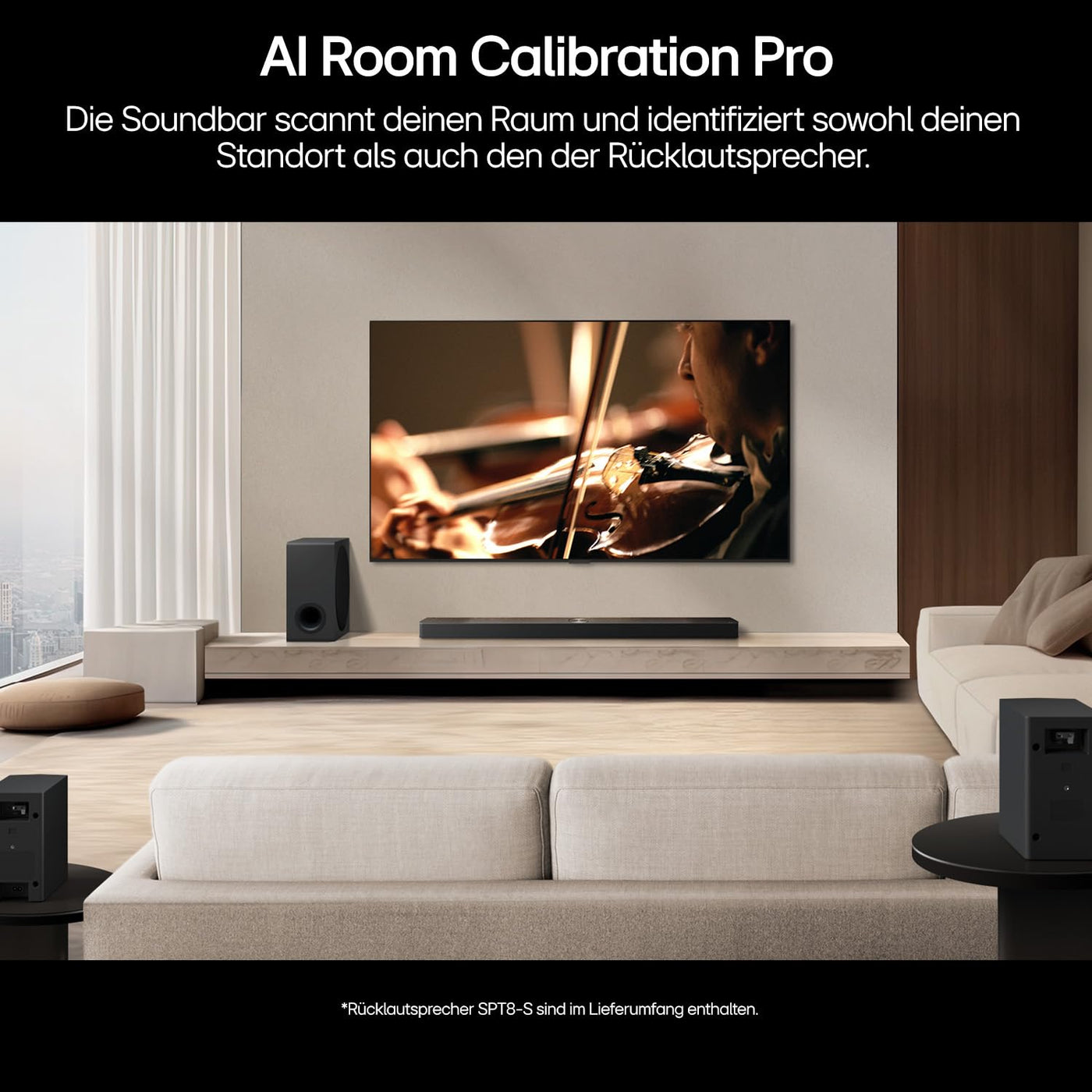 LG DS80TR 5.1.3 Dolby Atmos Soundbar (580W) mit kabellosem Subwoofer & Rücklautsprechern (Wow Cast, HDMI, Bluetooth) [2024], Schwarz