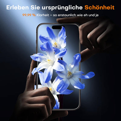 TOCOL für iPhone 16 Pro für Panzerglas, Full Screen Stoßfest Schutzglas Auto-Installation 9H Härte folie Kratzfest Anti-Fingerabdruck Anti-Öl Anti-Bläschen Schutzfolie für iPhone 16 Pro, 2 Stück