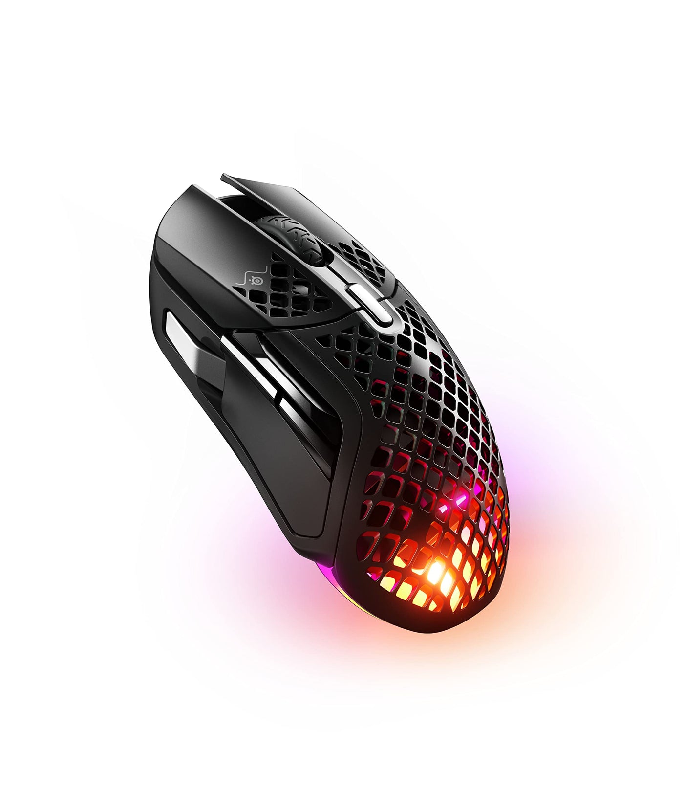 SteelSeries Aerox 5 Wireless – RGB Gaming-Mouse mit Öffnungen in der Oberfläche – Federleichtes, wasserabweisendes Design – 9 Tasten – Bluetooth/2,4 GHz – Optischer TrueMove Air-Sensor mit 18.000 DPI