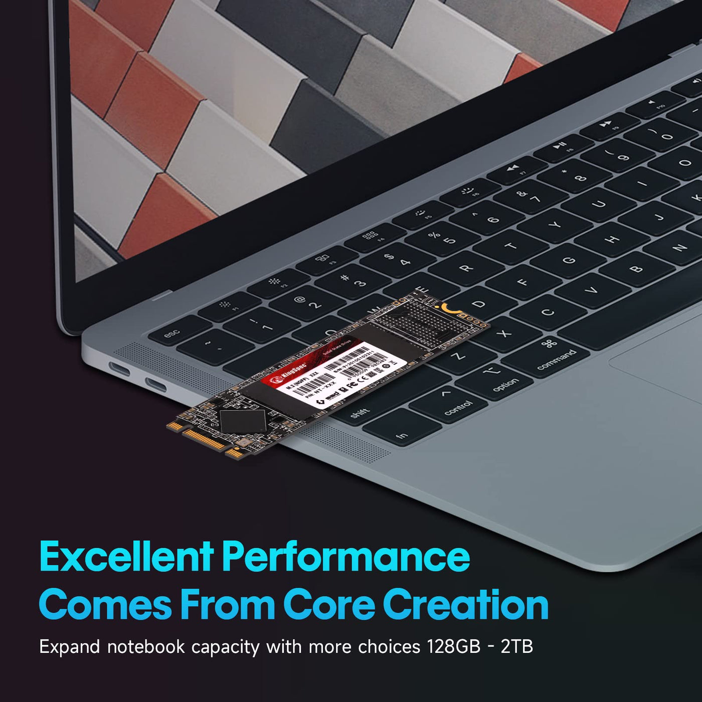 KingSpec 512GB M.2 SSD 2280, Interne Solid State Hard Drive-SATA iii 6Gb/s, M2 NGFF Disco Duro für Desktop Laptop (Lese-/Schreibgeschwindigkeit bis zu 580/520MB/s)