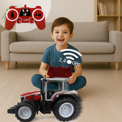 JAMARA Massey Ferguson 8S.285 1:16 2,4Ghz - RC Traktor, Motorsound (abschaltbar), Rückfahrwarnsound, Abschaltfunktion, 2 Radantrieb, Gummireifen, helle LED, Blinker, Demo Funktion
