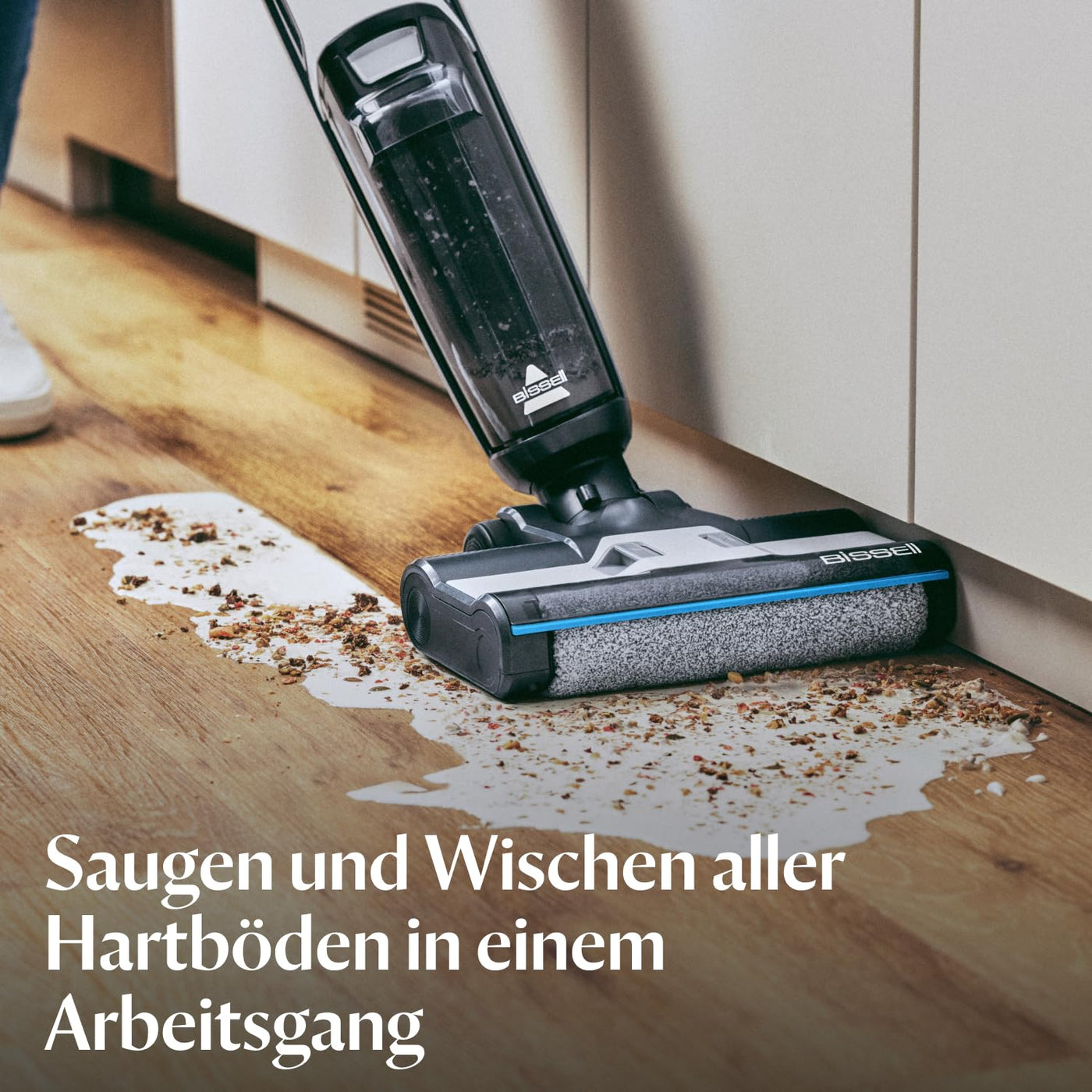 BISSELL CrossWave HF3, Kabelloser Nass Trockensauger, Saugen & Wischen in Einem, Leichtgewichtiger Nasssauger, Saugwisher mit 25 Minuten Laufzeit, Waschsauger, Wischsauger, Nur für Harte Böden, 3598N
