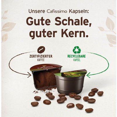 Tchibo Cafissimo „Pure plus“ Kaffeemaschine Kapselmaschine inkl. 30 Kapseln für Caffè Crema, Espresso und Kaffee | 0,8l | 1250 Watt | 11,9 x 33,7 x 24 cm | Schwarz