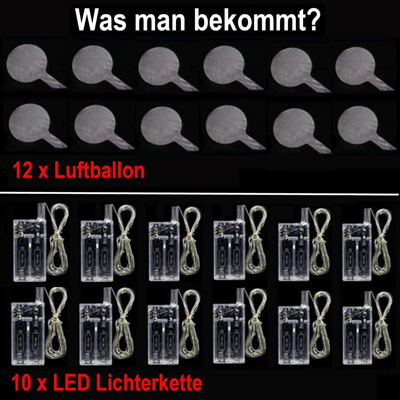 10 Pack Leuchtende Luftballons, Bobo Helium Ballons LED Luftballon, Wiederverwendbare Luftballon mit Lichterketten für Geburtstag Hochzeit Valentinstag Party Deko