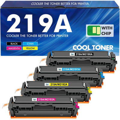 219A 219X MFP 3302FDWG Toner Mit Chip: 4-Pack Kompatible Ersatz für HP 219A 219X für Color Laserjet Pro MFP 3302SDWG 3302FDNG 3302FDW 3302SDW 3302FDN 3202DN 3202DW W2190A Schwarz Cyan Magenta Gelb