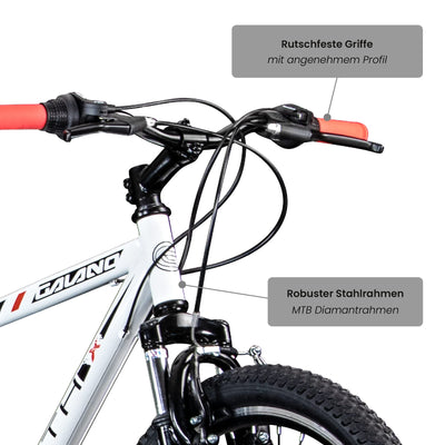 Galano Mountainbike Hardtail 26 Zoll Path MTB Fahrrad 21 Gang Mountain Bike 26" (weiß/schwarz, 46 cm)