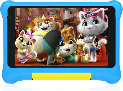 Yicty Kinder Tablet 7 Zoll Android Tablet für Kids 5GB RAM 32GB ROM Kindersicherung IPS HD Bluetooth WiFi Quad Core Dual-Kameras Children's Tablets PC mit Schutzhülle (Blue)