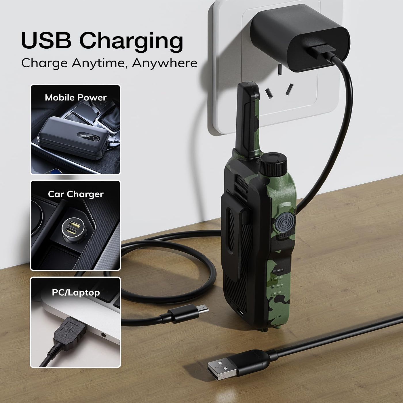 BAOFENG GT-18 Walkie Talkie PMR446 Lizenzfrei Funkgerät für Erwachsene Kinder, Wiederaufladbares Walky Talky 1500mAh Batterie, Dual-PTT, 16 Kanäle, Scan, Taschenlampe für Camping Wandern, 3er Pack