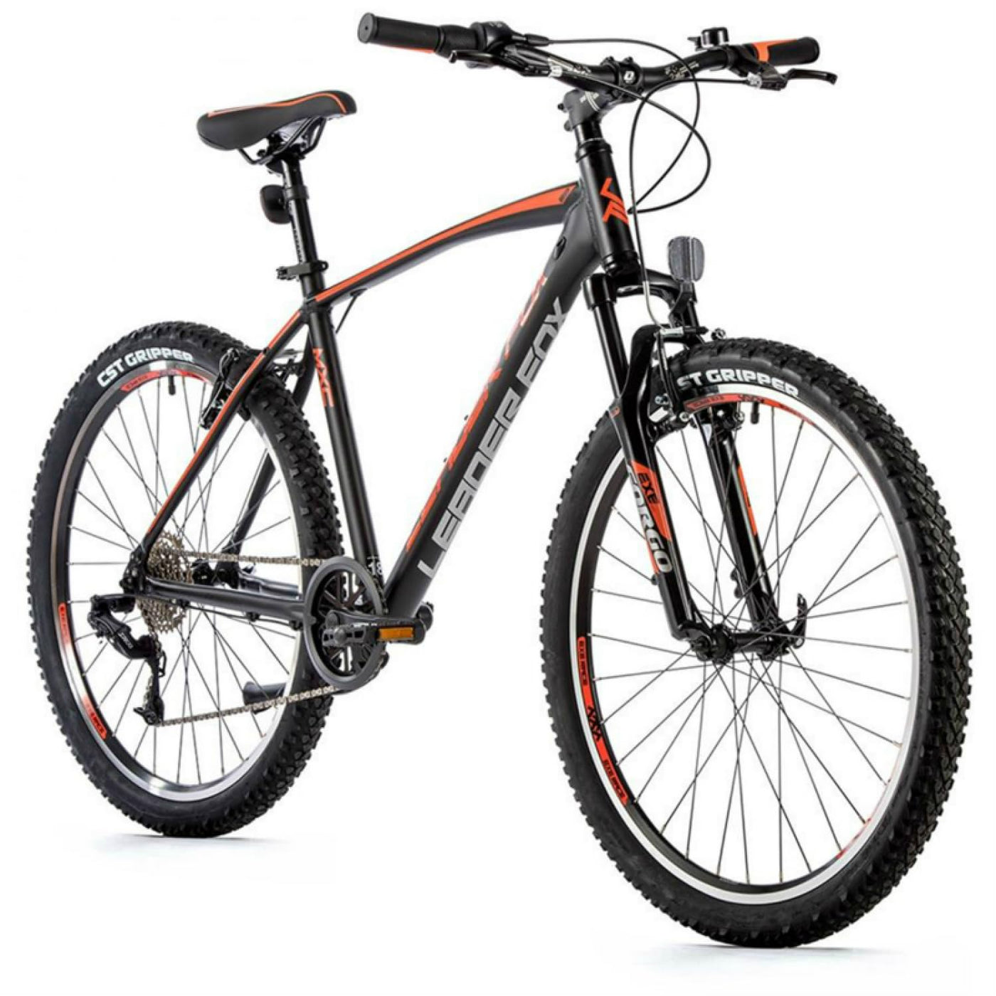 26 Zoll Alu Mountainbike Leader Fox MXC Gent 8 Gang MTB Schwarz Orange Rh41cm