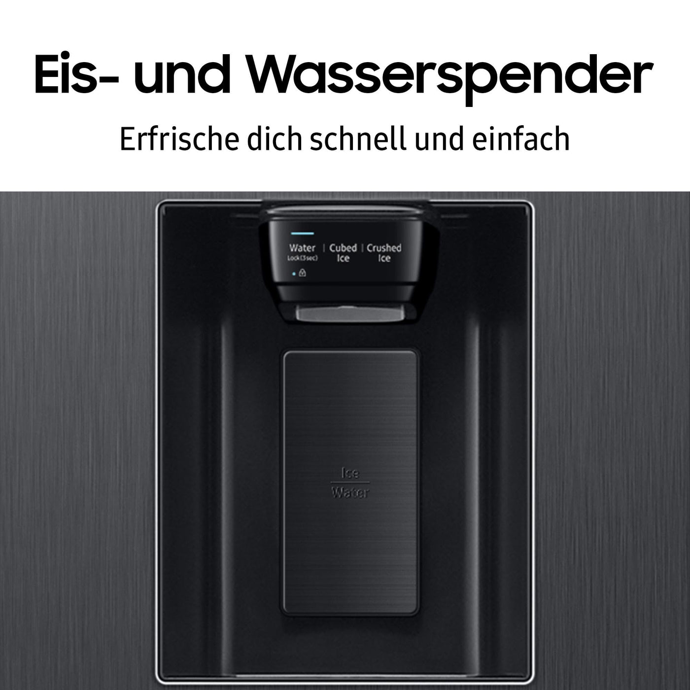 Samsung Side-by-Side-Kühlschrank mit Gefrierfach, 178 cm, 635 l, AI Energy Mode, Wasser- und Eisspender, No Frost+, Premium Black Steel, RS6GA854CB1/EG