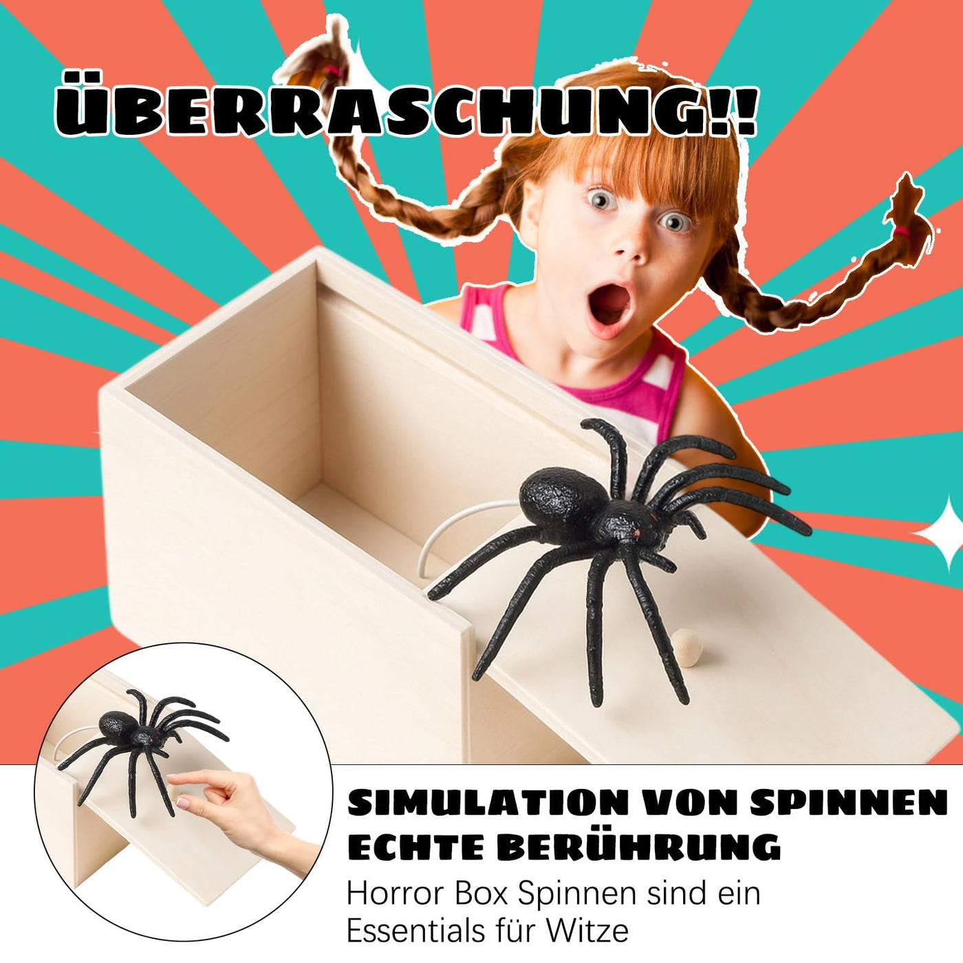 4 Stück Spider Prank Box, Spiderbox Prank, Box Mit Spinne Prank Witz, Halloween-Partys, Witze Und Lustige Überraschungen Für Familienversammlungen,Geeignet Für Gruppenveranstaltungen Und Partys