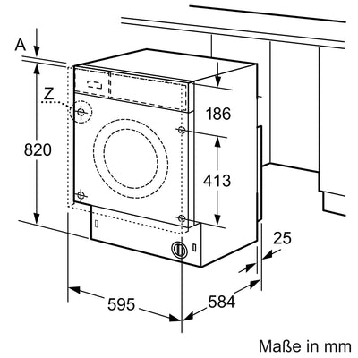 Siemens WK14D543 iQ500 Einbau-Waschtrockner, 7 kg Waschen und 4 kg Trocknen, 1400 UpM, Outdoor-Programm - trocknet wasserfeste Outdoor-Bekleidung zuverlässig, aquaStop, Besonders hohe Beladungsmenge
