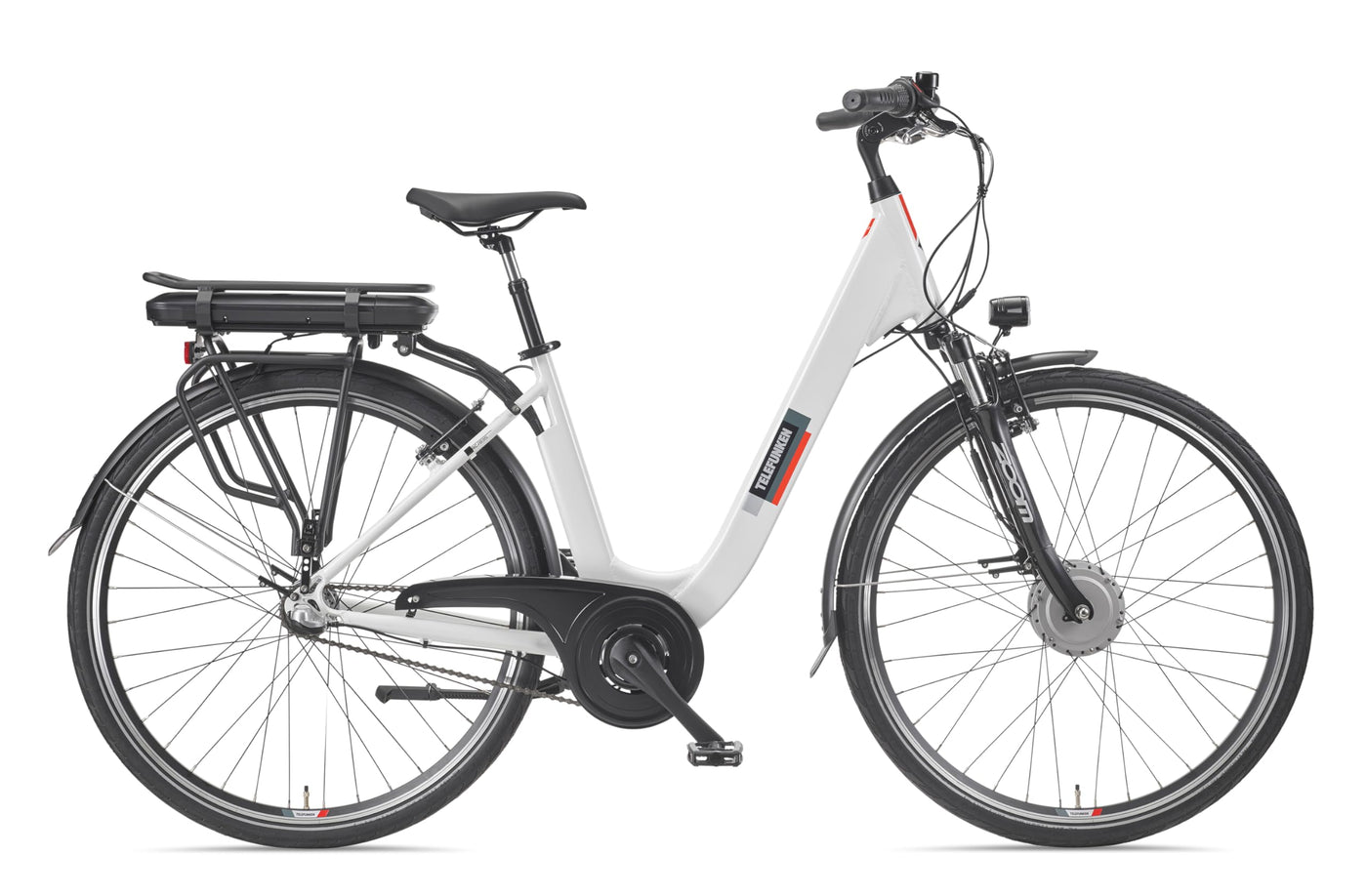 TELEFUNKEN E-Bike Damen 28 Zoll, Elektrofahrrad Frontmotor, 3-Gang Nabenschaltung, V-Bremsen - Pedelec Citybike