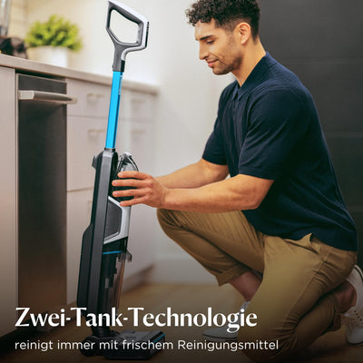 BISSELL CrossWave HF3, Kabelloser Nass Trockensauger, Saugen & Wischen in Einem, Leichtgewichtiger Nasssauger, Saugwisher mit 25 Minuten Laufzeit, Waschsauger, Wischsauger, Nur für Harte Böden, 3598N