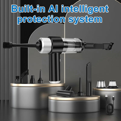 Suprbee Mini Autostaubsauger, 15000PA 4 in 1 Akku Staubsauger & Staubabsauger & Luftgebläse & Handpumpe, Tragbarer Nass und Trockenhandstaubsauger für Auto, Haus, Küche, Tierhaare