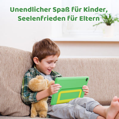 Ainmel Android 14 Kinder Tablet, Octa-Core Prozessor Tablet für Kinder, 14GB+64GB, 5000mAh, Kindersicherung, WiFi 6, Bluetooth 5.3, kindersicheres Gehäuse (grün)