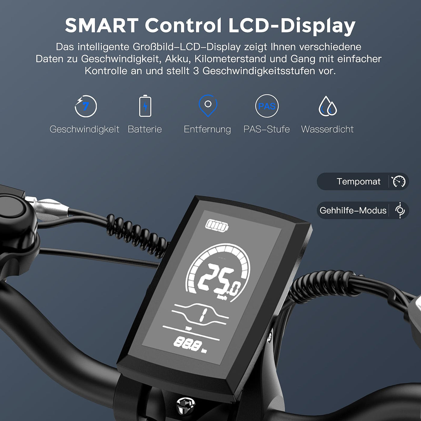 Fafrees E Bike für Männer Frauen, 20 Zoll Elektrofahrrad Faltrad mit 48 V 22.5 Ah herausnehmbarem Akku, 4.0 Fat Tyre Mountain E-Bike mit 7S Gängen, F20 Max (buntes Blau)