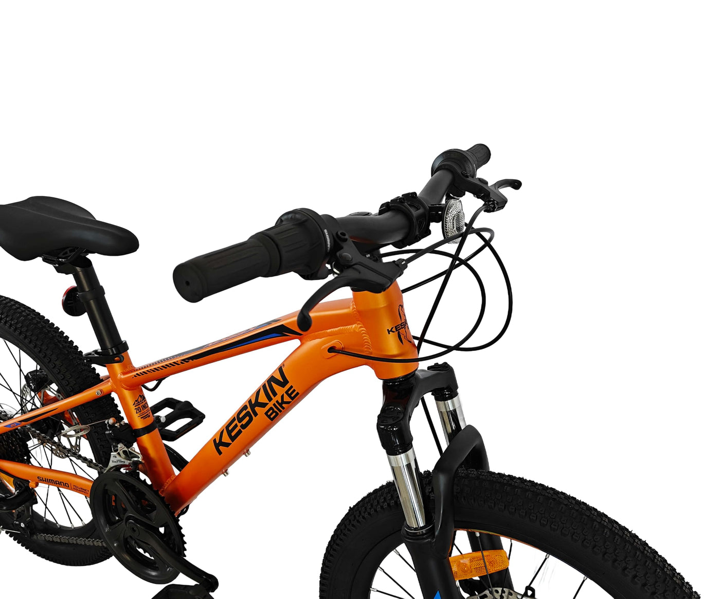 Keskin HT MTB1 20" Kinder Mountainbike – 21-Gang, 2.35" Luftreifen, Scheibenbremsen, Aluminiumrahmen, Orange