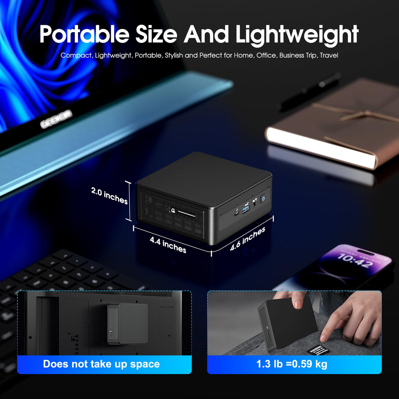 Intel NUC 11 Panther Canyon Mini-PC, Intel Core i7-1165G7 Prozessor, 32GB RAM und 1TB SSD Mini-Computer, Win 11 PRO, LAN 1000M/WiFi 6/BT5.2, Business-Computer für Büro/Schule/Zuhause (NUC11PAHi7)