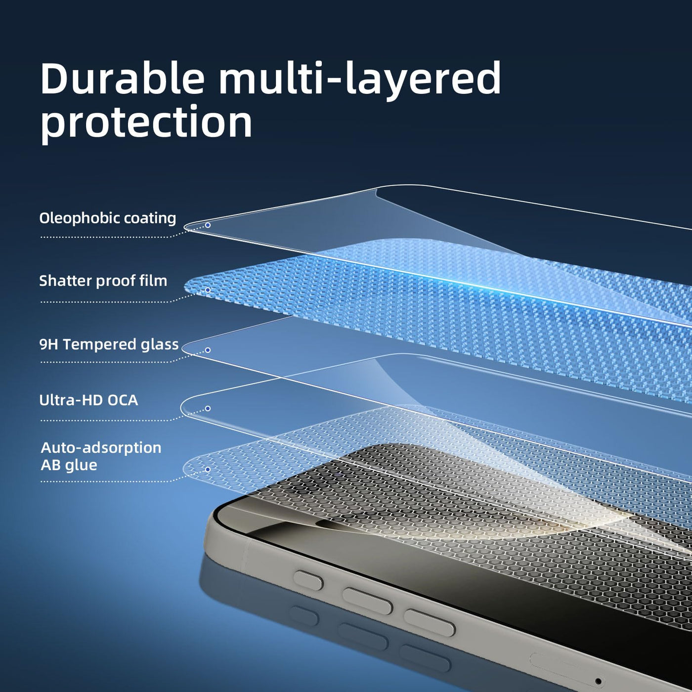 NEW'C 3 Stück, Panzer Schutz Glas für iPhone 16 Pro Max (6,9"), Frei von Kratzern, 9H Härte, HD Displayschutzfolie, 0.33mm Ultra-klar, Ultrabeständi