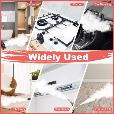 2500W Dampfreiniger, Handdampfreiniger für die Reinigung mit 6 Bürstenköpfen, 6 Geschwindigkeiten, hoher Druck, Temperatur, tragbarer Dampfreiniger für Polstermöbel, Küche, Möbel, Badezimmer, Auto
