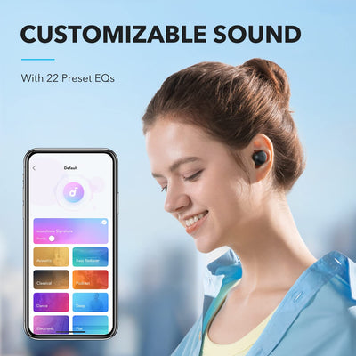 soundcore Kabellose Bluetooth Kopfhörer, by Anker A20i, Bluetooth 5.3, Anpassbarer EQ, 28 Std. Spielzeit, wasserfest, 2 Mikrofone mit KI, Kopfhörer einzeln verwendbar(Schwarz)