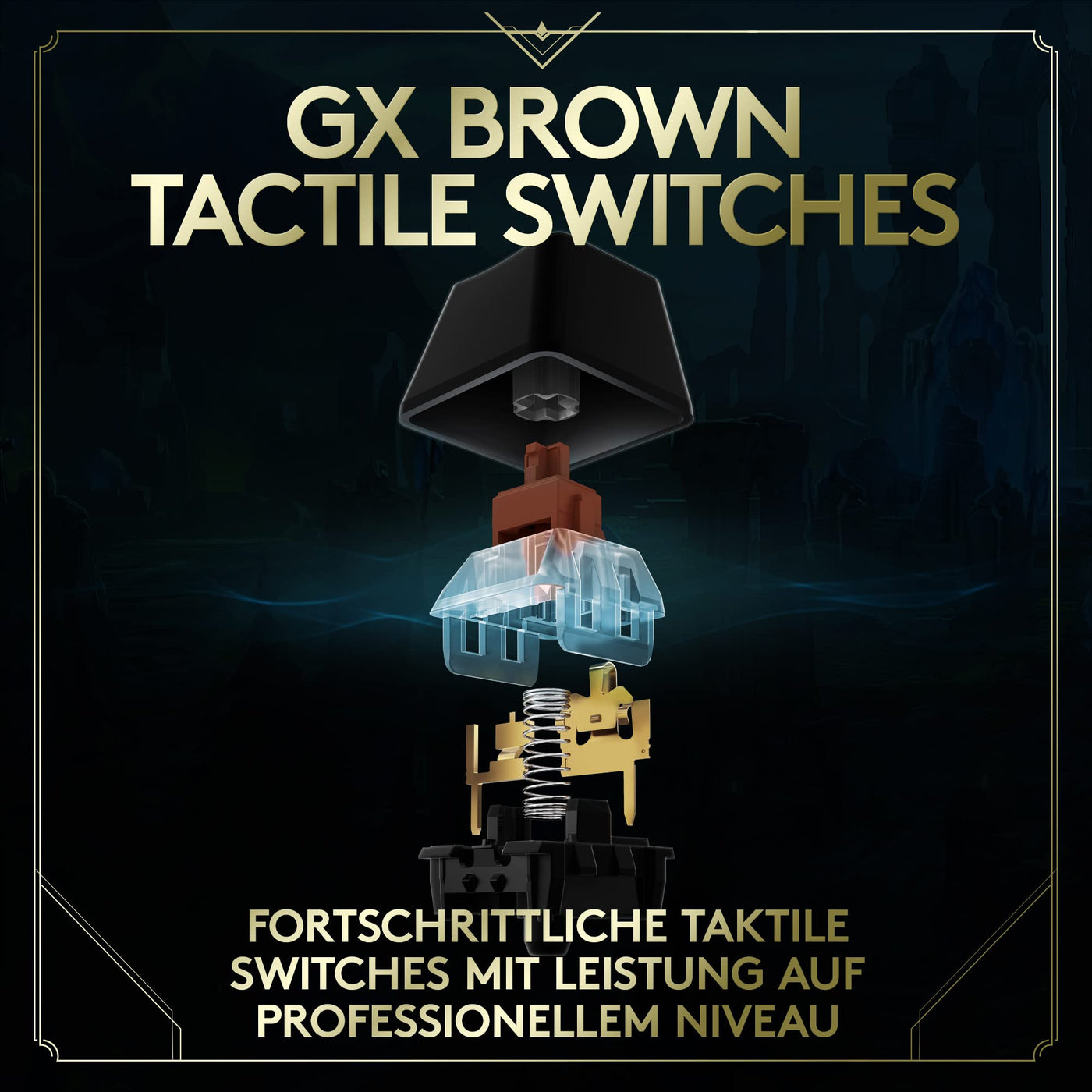 Logitech G PRO Mechanische Gaming-Tastatur - Portabel und ohne Nummernblock, Abnehmbares USB-Kabel, LIGHTSYNC RGB beleuchtete Tasten, Offizielle League of Legends Edition