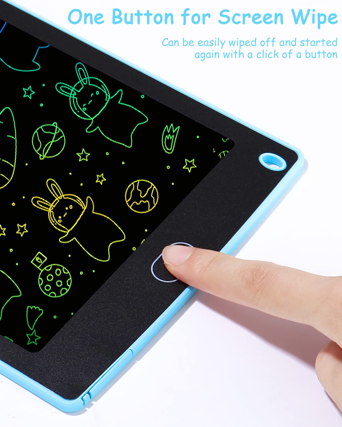 2 Packs LCD Schreibtafel für Kinder,Zaubertafel 8,5 Zoll, Bunter Bildschirm, Löschbarem Handschrift Block, Pädagogisches Spielzeug ab 2 3 4 Jahre Mädchen Jungen Geschenk Blau+Blau