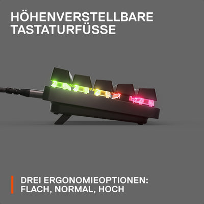SteelSeries Apex Pro Mini HyperMagnetic Gaming-Tastatur – Die weltweit schnellste Tastatur – Anpassbares Ansprechverhalten – 60%-Formfaktor – RGB – PBT-Keycaps – USB-C – Deutsches Tastatur QWERTZ