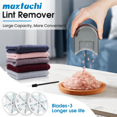 maxtachi Fusselrasierer Elektrisch Aufladbar, Fusselentferner Entfussler für Kleidung mit 3 Geschwindigkeiten, 6-Klingen-Kopf Flusenentferner für Alle Stoffe, LED-Anzeige Wollrasierer Lint Remover