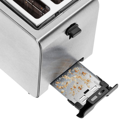WMF Stelio Toaster 2 Scheiben Edelstahl, Doppelschlitz Toaster mit Brötchenaufsatz, Bagel-Funktion, 7 Bräunungsstufen, 900 W, Toaster edelstahl matt