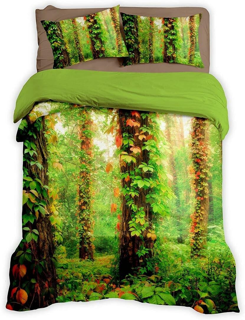 Traumschlaf Bettwäsche Waldlichtung 1 Bettbezug 135 x 200 cm + 1 Kissenbezug 80 x 80 cm