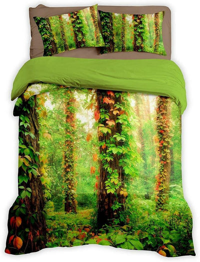 Traumschlaf Bettwäsche Waldlichtung 1 Bettbezug 135 x 200 cm + 1 Kissenbezug 80 x 80 cm
