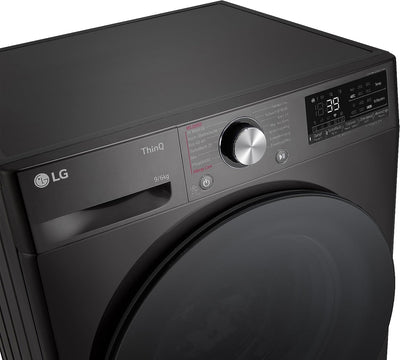 LG W4WR7096YB, Klasse D, Frontlader-Waschtrockner 9 - 6 kg, 62 x 60 x 85 cm, Wi-Fi, AI Direct Drive, Tiefenreinigung mit Dampf, TurboWash 360, Große Kapazität, Außentür aus gehärtetem Glas, Weiß