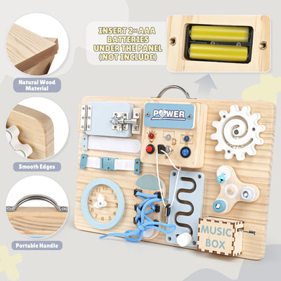 Joyreal LED Montessori Busy Board - Motorikbrett Monate Activity Board Motorikboard Montessori Spielzeug Brett Motorikspielzeug Sensorik Board