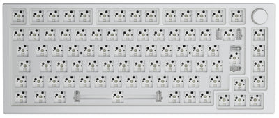 Glorious Pc Gaming Race GMMK Pro - 75% TKL Modular Gaming Keyboard Mechanical mit RGB Beleuchtung - Vollständige Anpassung auf Dichtungen montiert - Barebones (ISO-Layout, Weiß)