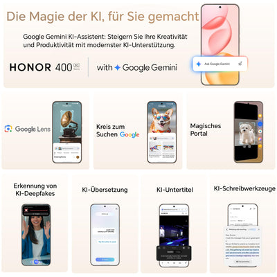 HONOR 400 Smartphone 5G, Dual SIM, NFC,512GB/8GB RAM, Simlockfrei Android-Handy (200MP AI-Kamer, 6,55 Zoll AMOLED Eye Comfort Display 5000nits,5300 mAh,Snapdragon 7 Gen 3 Smartphone), Desert Gold
