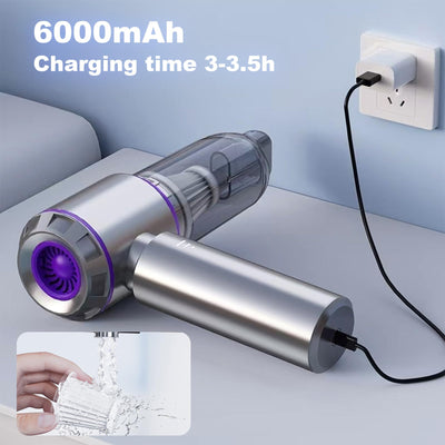 CLZFXS 3-in-1 Handstaubsauger Akku Kabellos - 18000Pa Staubgebläse Druckluft und Auto Staubsauger - Mini Autostaubsauger für Haus Küche Tierhaare (Lila)