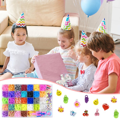 2700+ Loom Bänder Kit Jsdoin 30 Farben Loom Bands-Gummibänder mit Clips, Charms, Perlen und anderem Zubehör für DIY-Kits zur Herstellung von Freundschaftsbändern, Bastelsets, beste Halloween