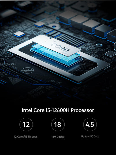 MINISFORUM Mini-PC NAB6 Lite Intel Core i5-12600H, 12C/16T, bis zu 4,5 GHz, 16 GB DDR4 RAM, 500 GB PCIe4.0 SSD, 2 x 2,5 G RJ45 LAN, 2 x HDMI, 7 x USB-Anschlüsse, WiFi 6, BT5 .2