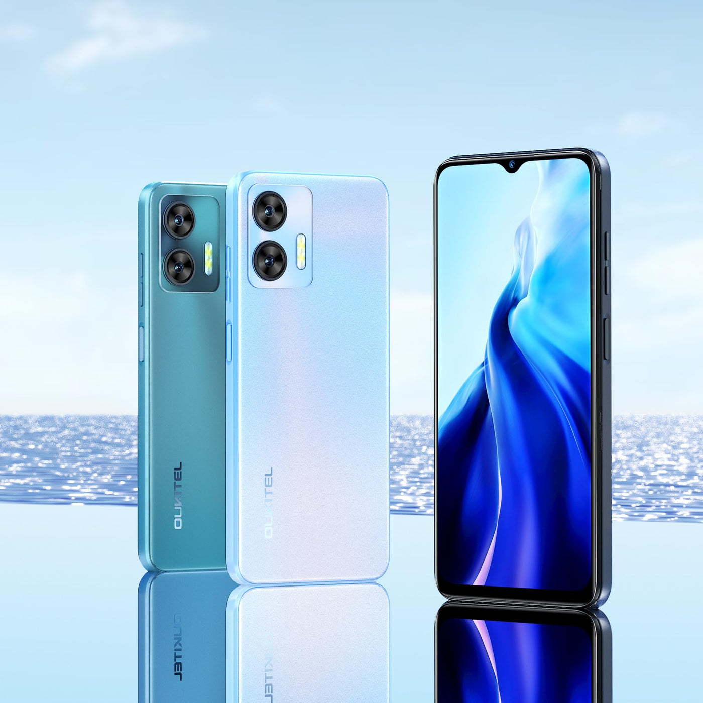 OUKITEL C36 (2023) Handy Ohne Vertrag, 12GB+128GB/1TB erweiterbar, 5150mAh 6.56" HD+ Display Android 13 günstig Smartphone 4G, Octa Core Prozessor, 13MP Panorama Kamera,Dual SIM 3 Steckplatz, Wi-Fi