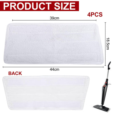 4 Stück Ersatzbezüge Pads für Vileda Dampfreiniger XXL Waschbar Mikrofaser Ersatzbezug für Vileda Steam PLUS XXL Dampfreiniger Weiß Wiederverwendbar Ersatzbezug für Vileda Dampfreiniger