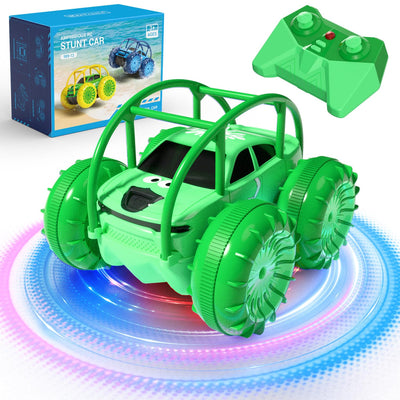 MaxTronic Amphibien Ferngesteuertes Auto, Wiederaufladbares Direktladen 360° Salto wasserdichtes RC Stunt Auto 2.4G 15KM/H 4WD Allrad Geländewagen Spielzeug für Jungen 3-12 Jahre