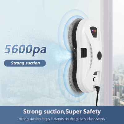 NamYoprce Fensterputzroboter mit Sprühfunktion, 5600PA Super-Saugkraft,Elektrischer Fensterputzer Fernbedienung mit 30ML Tank, Fensterreiniger Roboter Automatischer, für Innen- und Außenfenster