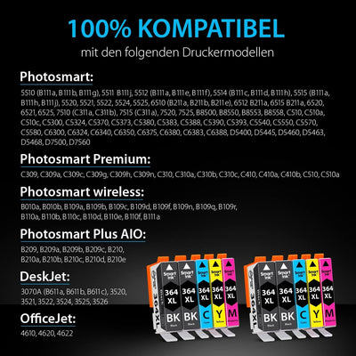 Smart Ink Kompatible Druckerpatronen als Ersatz für HP 364 XL 364XL 10 Multipack (4BK & 2C/M/Y) Patrone hoher Kapazität für HP Photosmart 5520 5510 5524 6520 5515 OfficeJet 4620 4622 DeskJet 3520