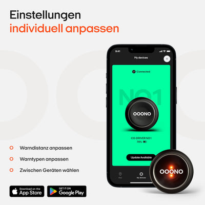 OOONO CO-DRIVER NO1: Warnt vor Blitzern und Gefahren im Straßenverkehr in Echtzeit, automatisch aktiv nach Verbindung zum Smartphone über Bluetooth, Daten von Blitzer.de